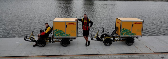 DHL Express en Blue Line Logistics testen beleveren van de Stad Gent via de waterweg