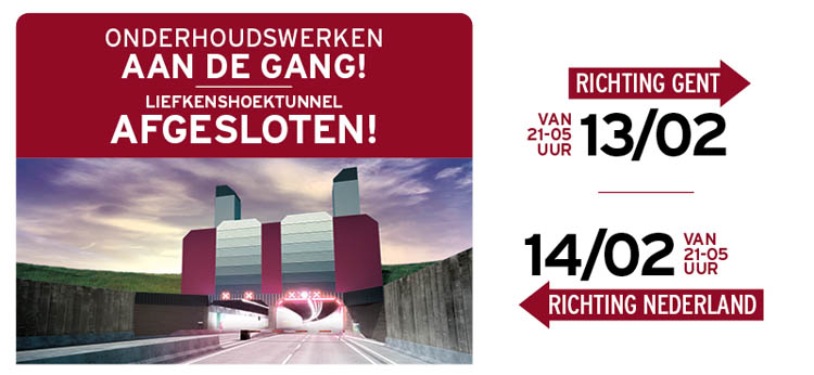 Tunnelwas Liefkenshoektunnel op 13 en 14 februari