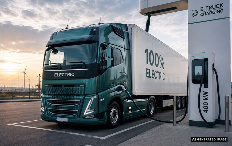 Elektrische vrachtwagen - AI generated
