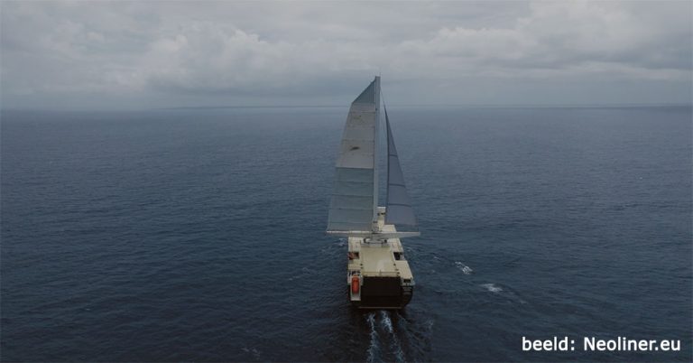 Windgedreven vrachtschip Neoliner Origin voegt Zeebrugge toe aan trans-Atlantische lijndienst