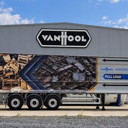 Van Hool toont Pull Load-prototype dat droge bulk horizontaal lost